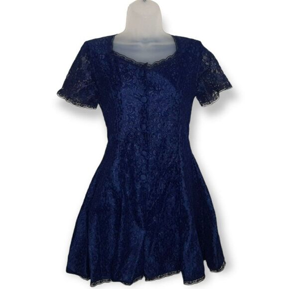 Extra Femme Collection Vintage 80s Lace Playsuit Romper sz 3 - Picture 1 of 8